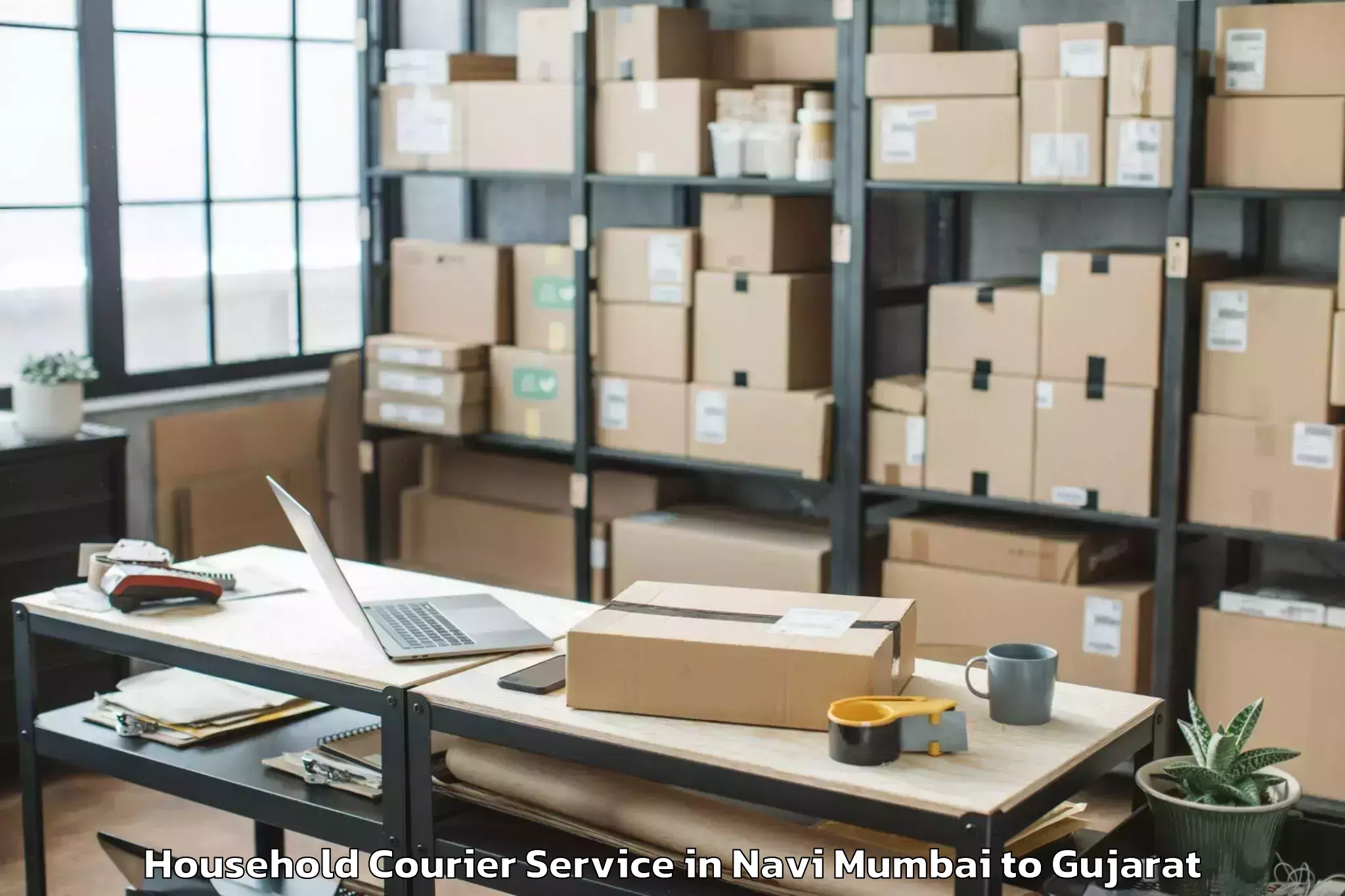 Top Navi Mumbai to Dahej Household Courier Available